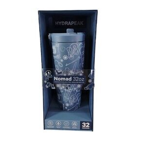 Hydrapeak Nomad 32oz Insulated Stainless Steel Water Bottle Winter Sports Blue